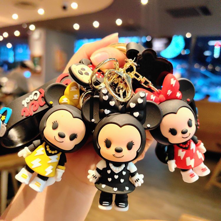网红卡通米奇米妮钥匙扣挂件可爱情侣公仔汽车钥匙链挂饰礼品批发