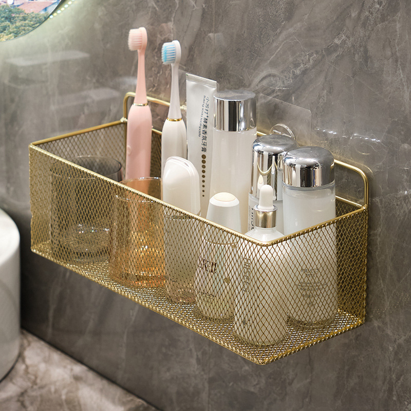 免打孔卫生间置物架浴室化妆品壁挂洗手间厕所洗漱台墙上收纳架子