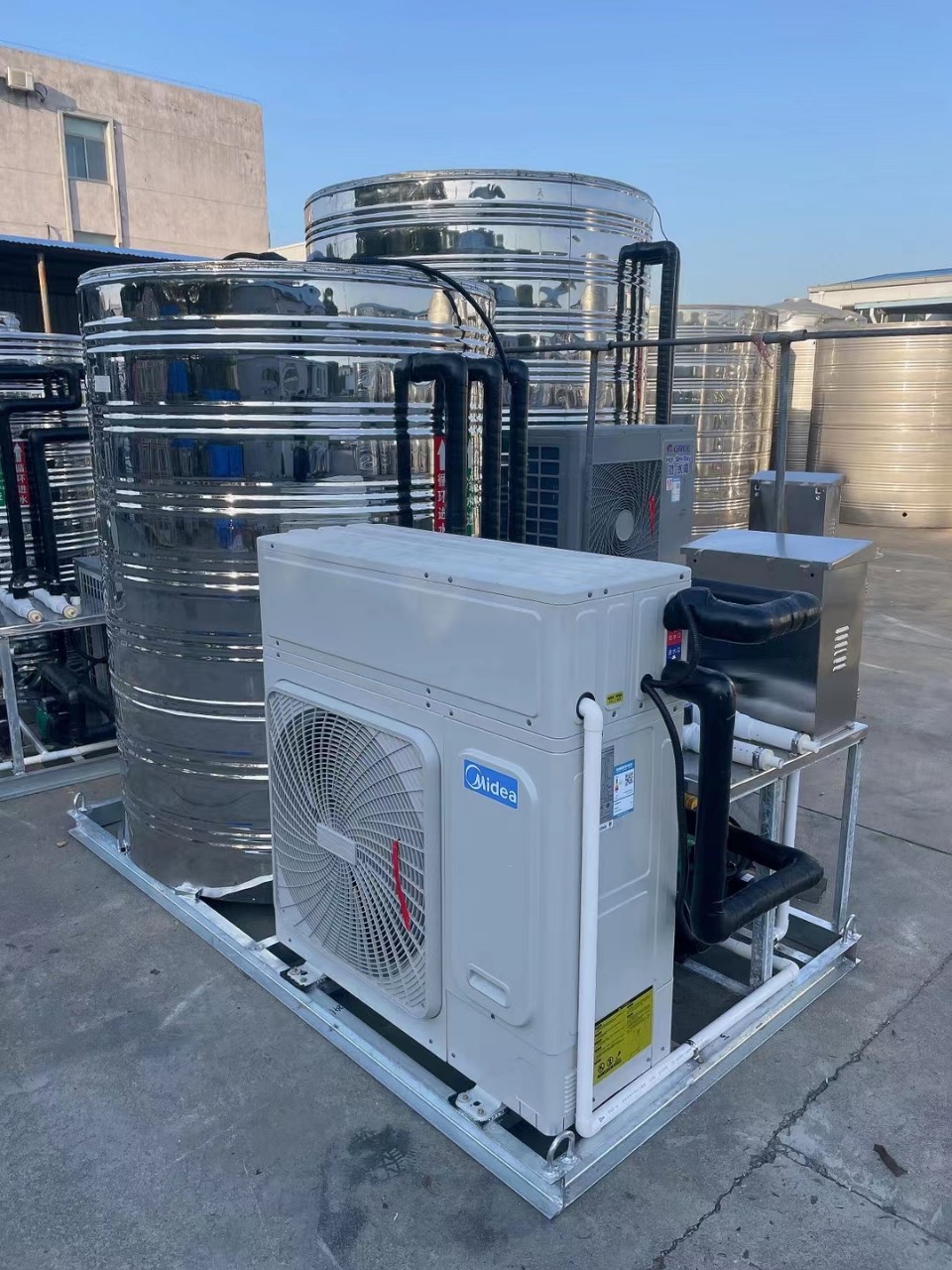 空气能热水器热泵不锈钢水箱一体机宾馆浴场泳池工地学校淋浴热水