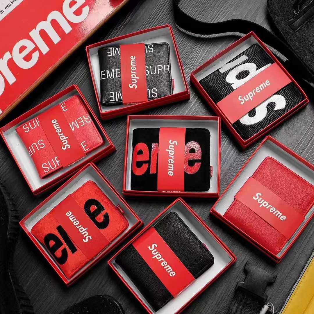 supreme 钱包 零钱包 对折钱包