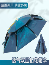头戴式钓鱼伞帽户外防紫外线帽伞2024年新款雨伞帽头伞遮阳伞帽子