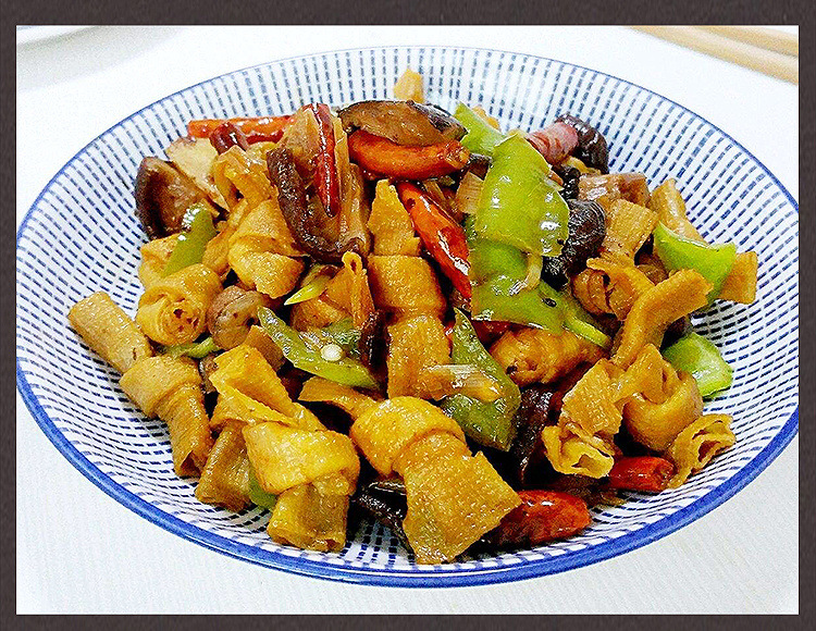 油炸千张结150火锅食材炸腐竹豆制品豆腐皮素鸡送川粉麻辣烫批发