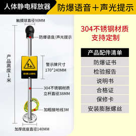 本安型人体静电释放器防爆工业静电消除器加油站化工厂语音报警