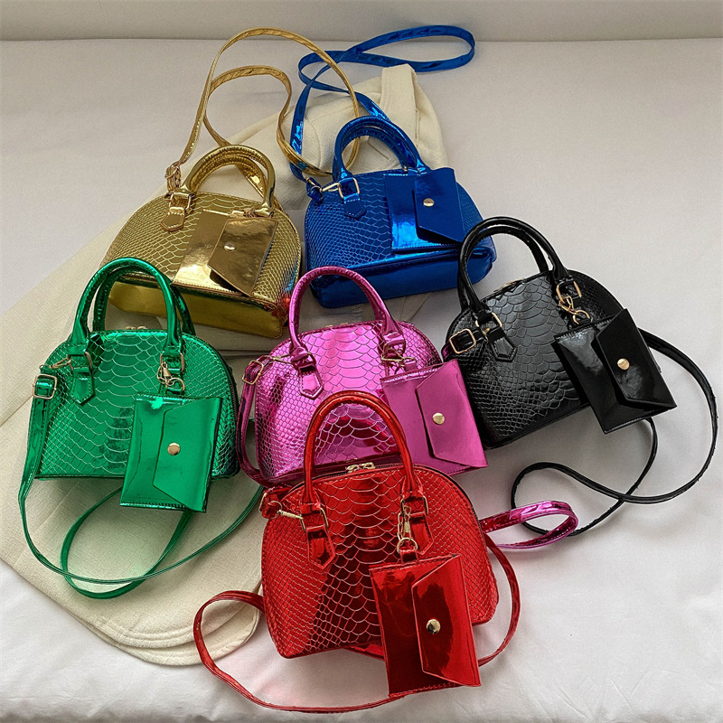 INS Stylish Good Texture Portable Shell Bag 2023 Summer New Fashion Crocodile Pattern Mother and Child Bag Shoulder Messenger Handbag