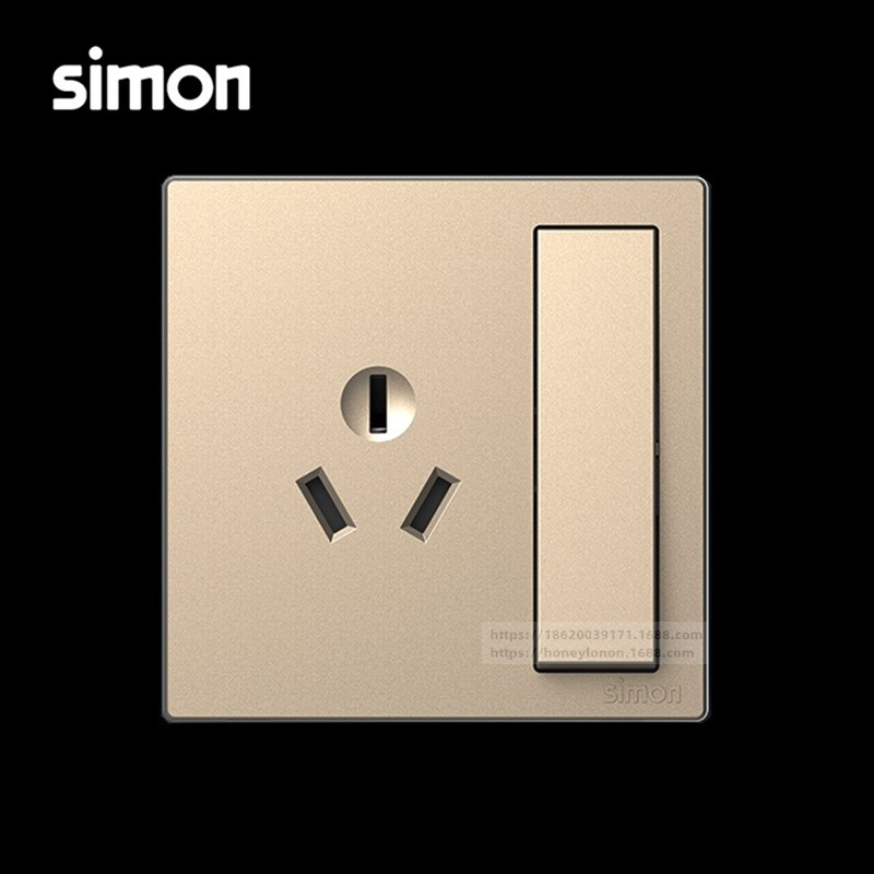 simon/西蒙 m3 16a两极带接地插座加单极开关(香槟)581682-46