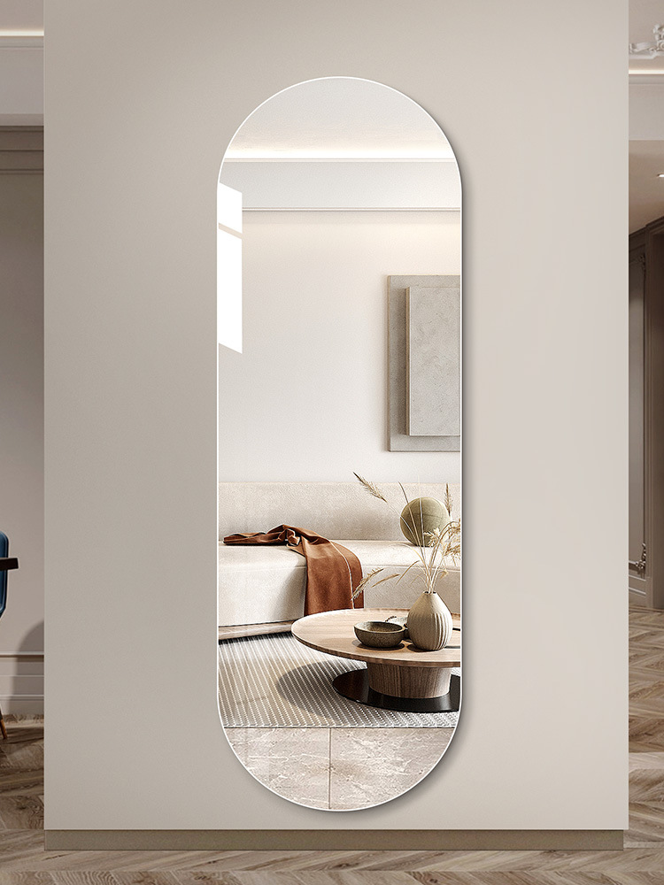 Light Luxury Oval Frameless Dressing Mirror Wall-Mounted Full-Length Mirror Household Wall-Mounted HD Explosion-Proof Mirror Wall-Mounted