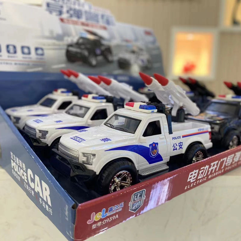 0939a嘉尔乐电动万向开门导弹警车仿真发射军事车可开门公安车模