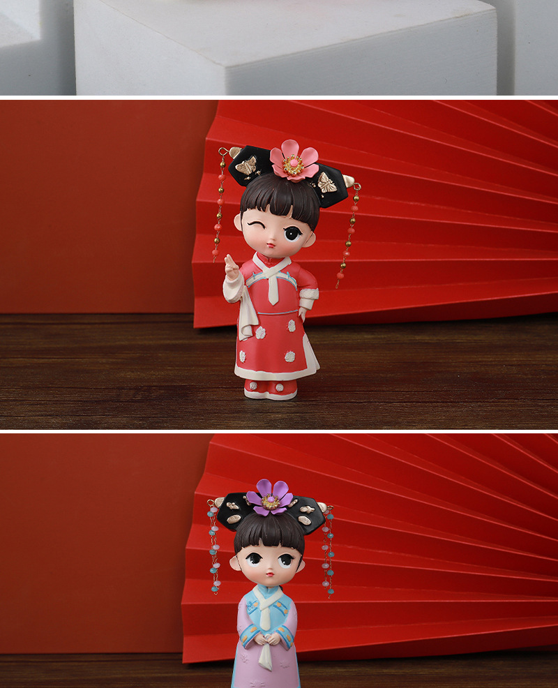 古风格格传盲盒公仔手办定制礼品 创意学生生日礼物树脂桌面摆件