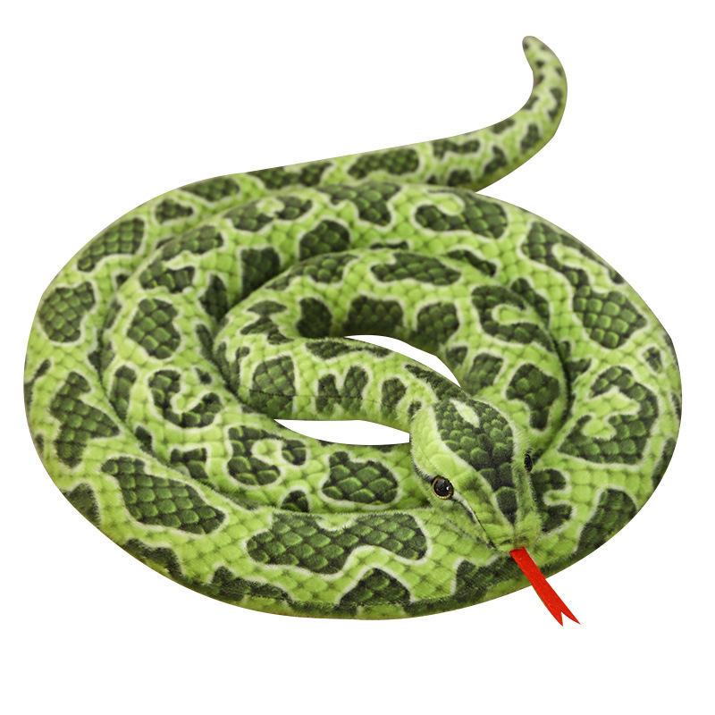 Cross-Border Amazon Simulation Snake Plush Toy Large Spoof Trick Flower Spot Python Fake Snake Children Doll Doll