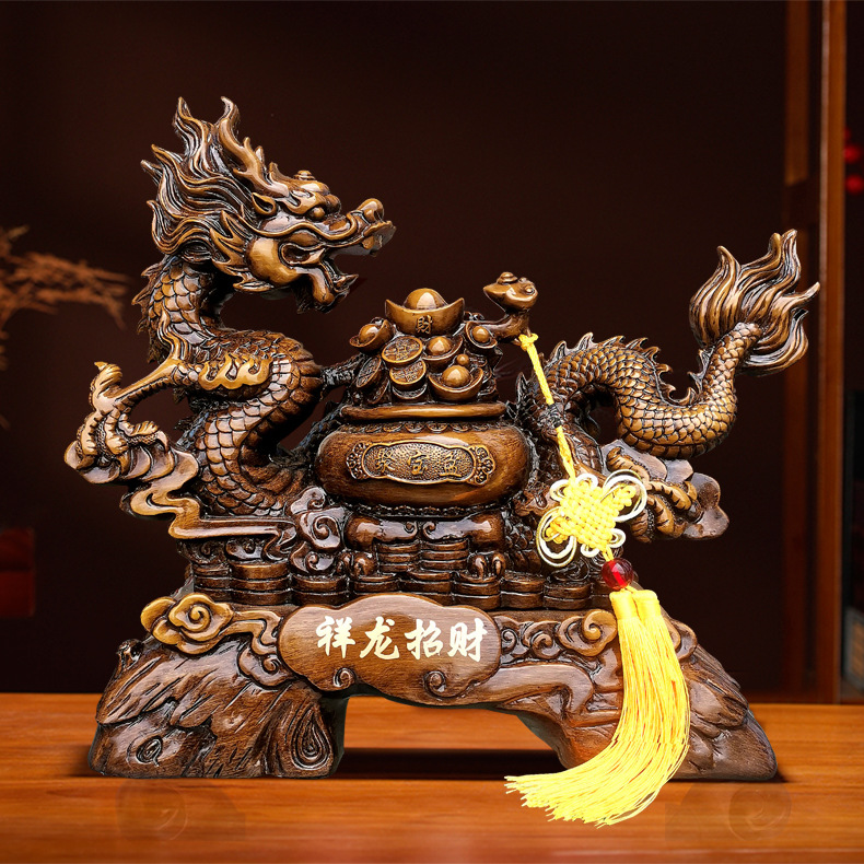 Velvet Sand Golden Dragon Year Zodiac Craft Gift Decoration Twelve Zodiac Dragon Home Decoration Annual Meeting Business Sales Gift