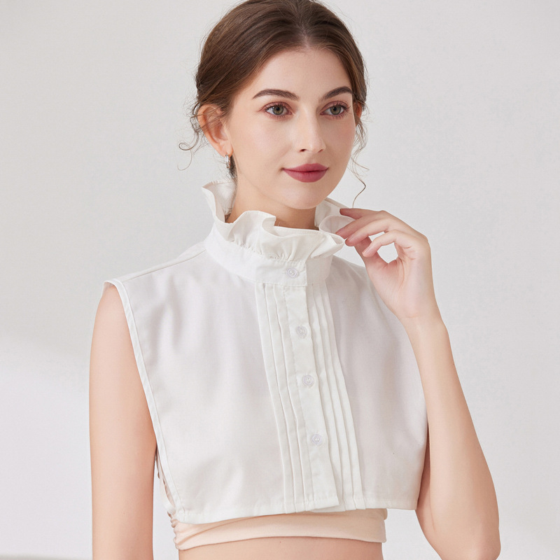 衬衫领假领子女立领花边内搭领子复古装饰衬衣领荷叶边假衣领跨境