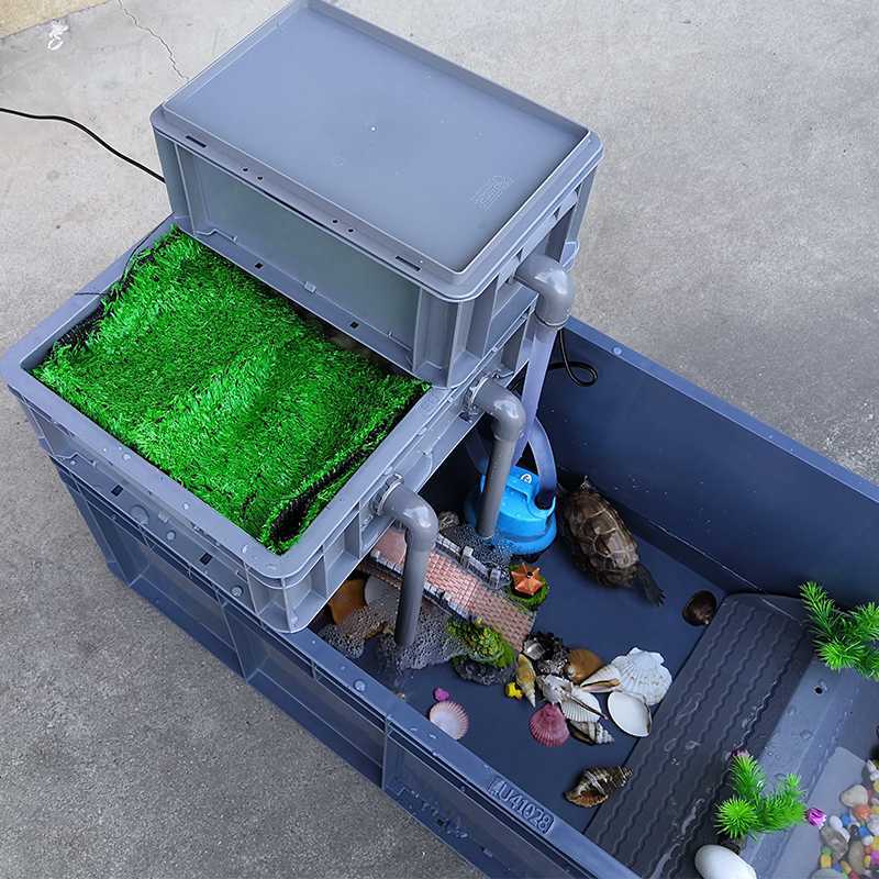 厂家直发乌龟箱过滤盒龟缸龟盆养龟箱陆龟养龟缸晒台水族箱过滤箱