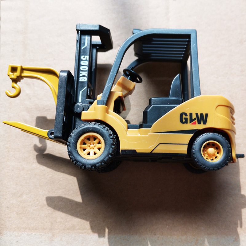 现货钢力威合金1:55工程车仿真叉车吊车模型儿童玩具批发一件代发