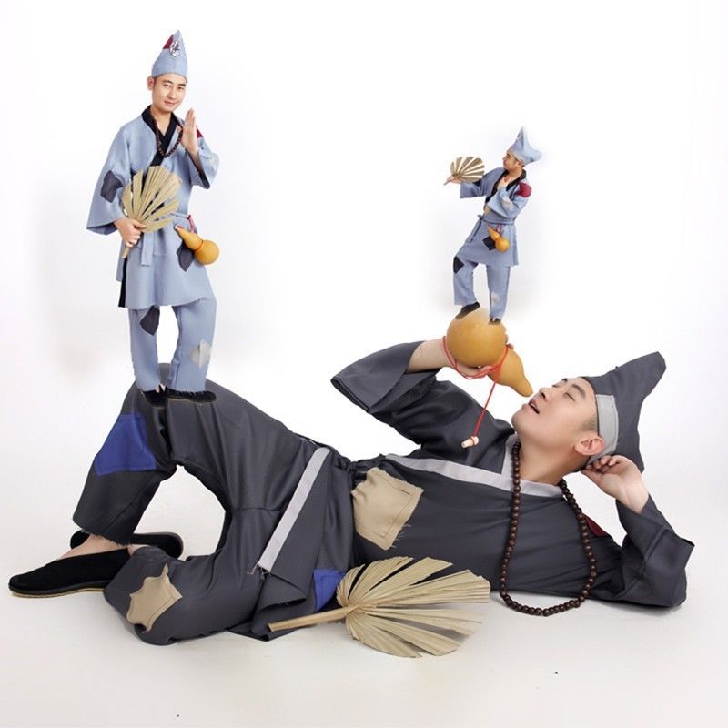 新款古装男乞丐济公服装成人活佛济公舞台戏服陈浩民演出服饰演