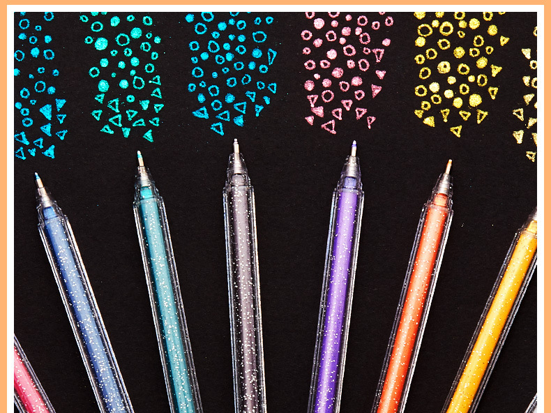 闪光笔啫喱笔三角杆双色笔手账珠光贴牌定制抖音同款 闪粉笔