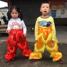 3-16岁儿童表演裤子幼儿园学校演出服装狮子裤舞狮裤珠片布裤