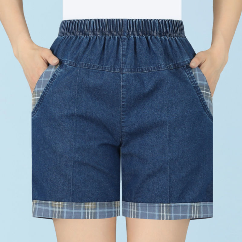 中年短裤女夏季薄款中老年人牛仔裤子外穿大码夏装休闲妈妈五分裤