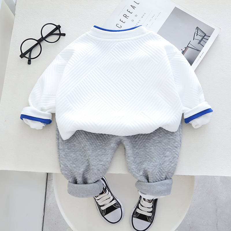 Spring Sports Suit Sweater Two-Piece Set New Boys' Clothing Wholesale Children's Long Sleeve Crew Neck Casual Sweatpants