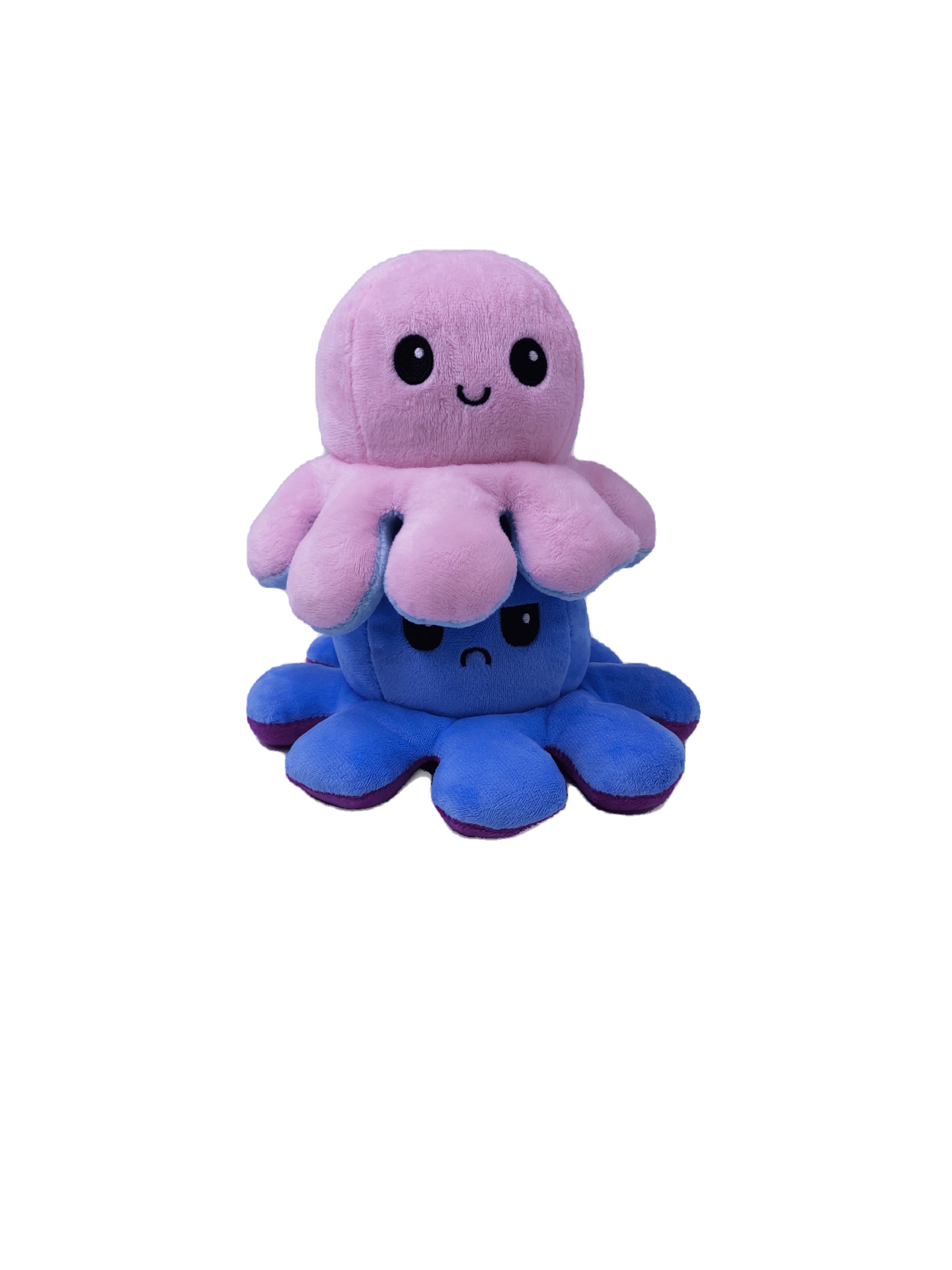 翻面章鱼玩偶跨境抖音热章鱼公仔双面网红翻转八爪鱼毛绒玩具定制