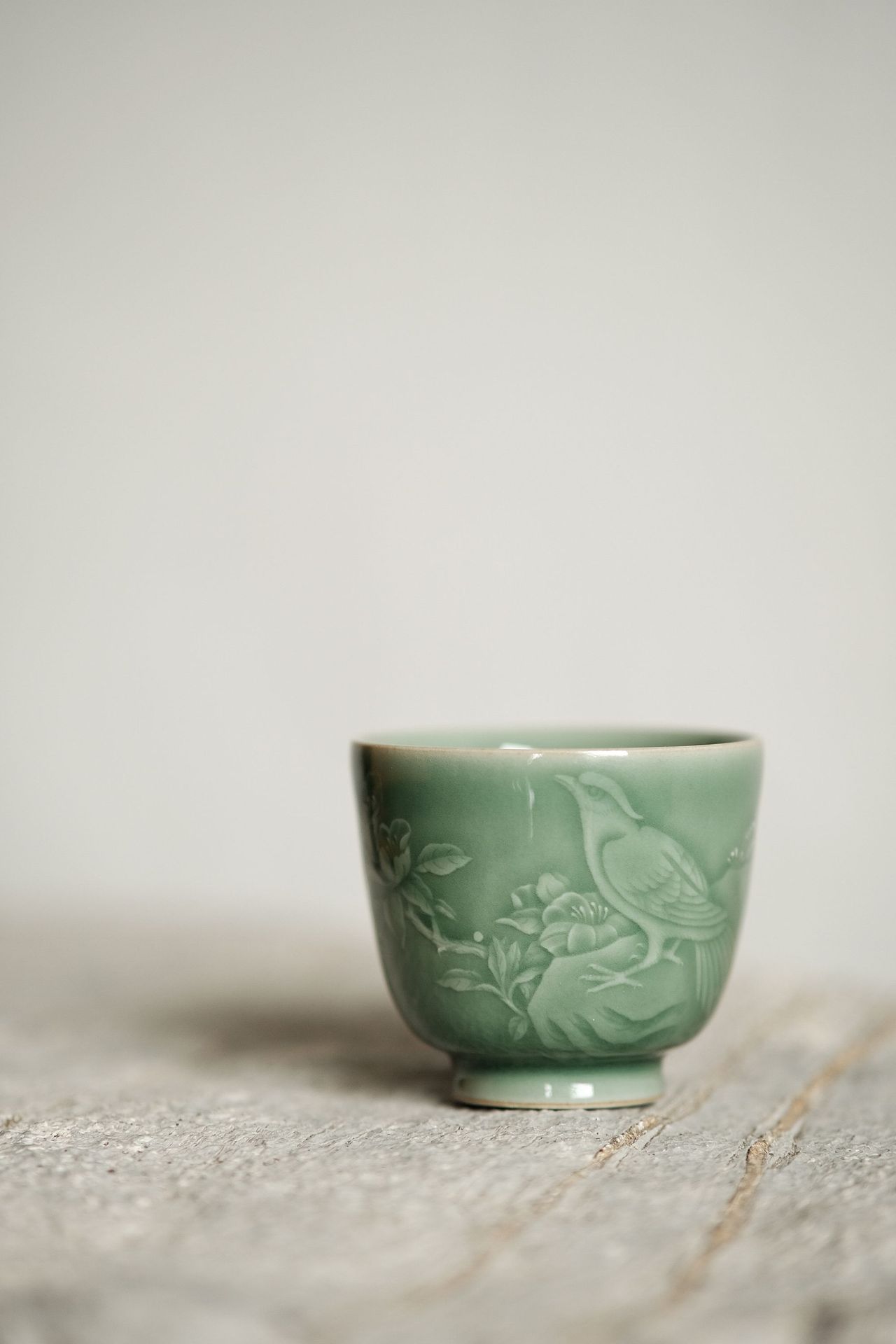 严少英齐眉绶带纯手工茶杯龙泉青瓷梅子青釉品茗杯主个人杯子茶