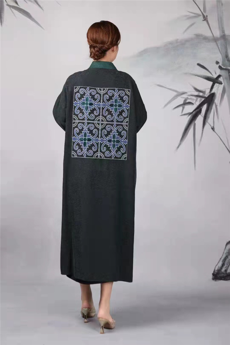 2022早春新品原创设计中式复古高端香云纱外披开衫唐装茶服