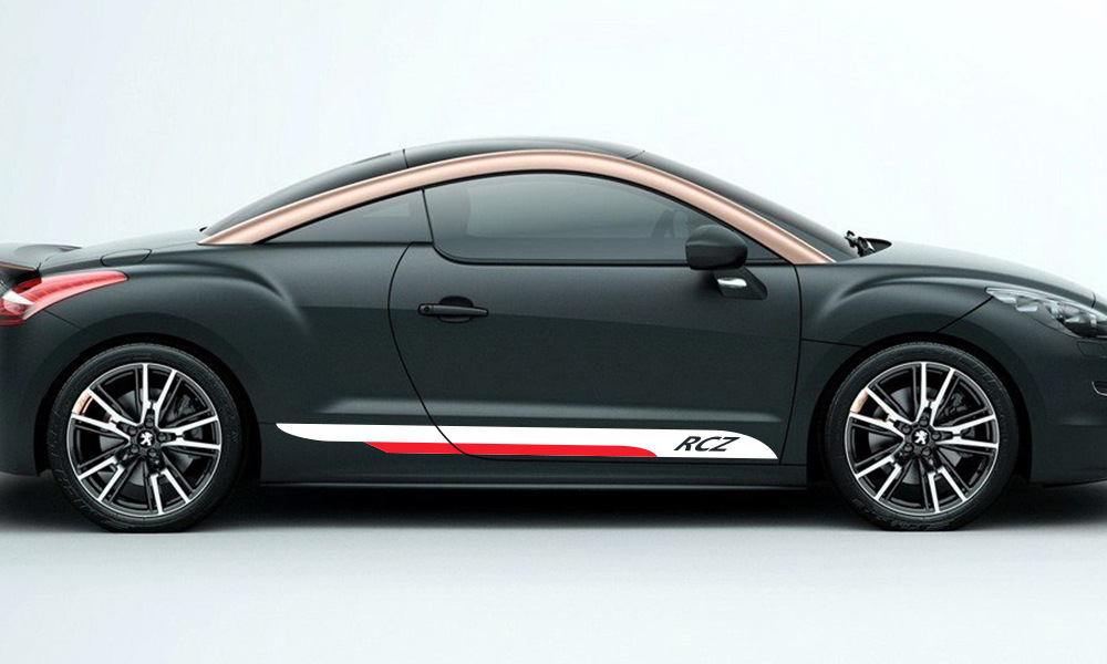 适用于标致rcz侧裙车贴改装个性拉花贴纸