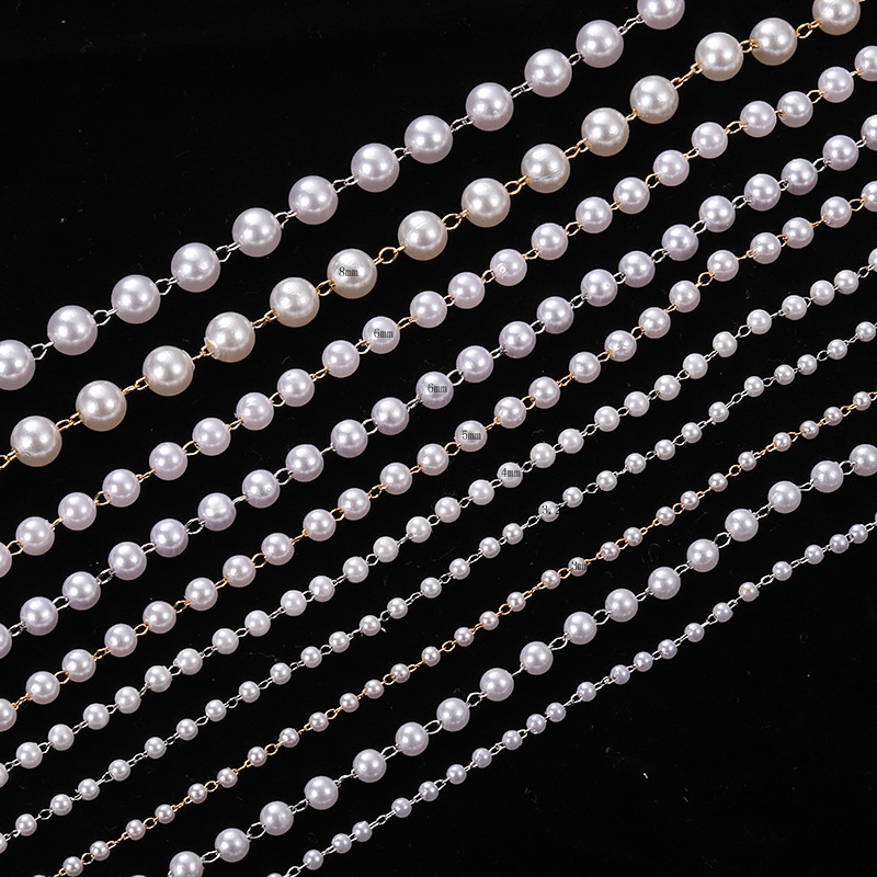 Factory Direct Sales Handmade Pearl Color Retaining Chain DIY Tassel Chain Necklace Jewelry Chain Clothing Luggage Accessories