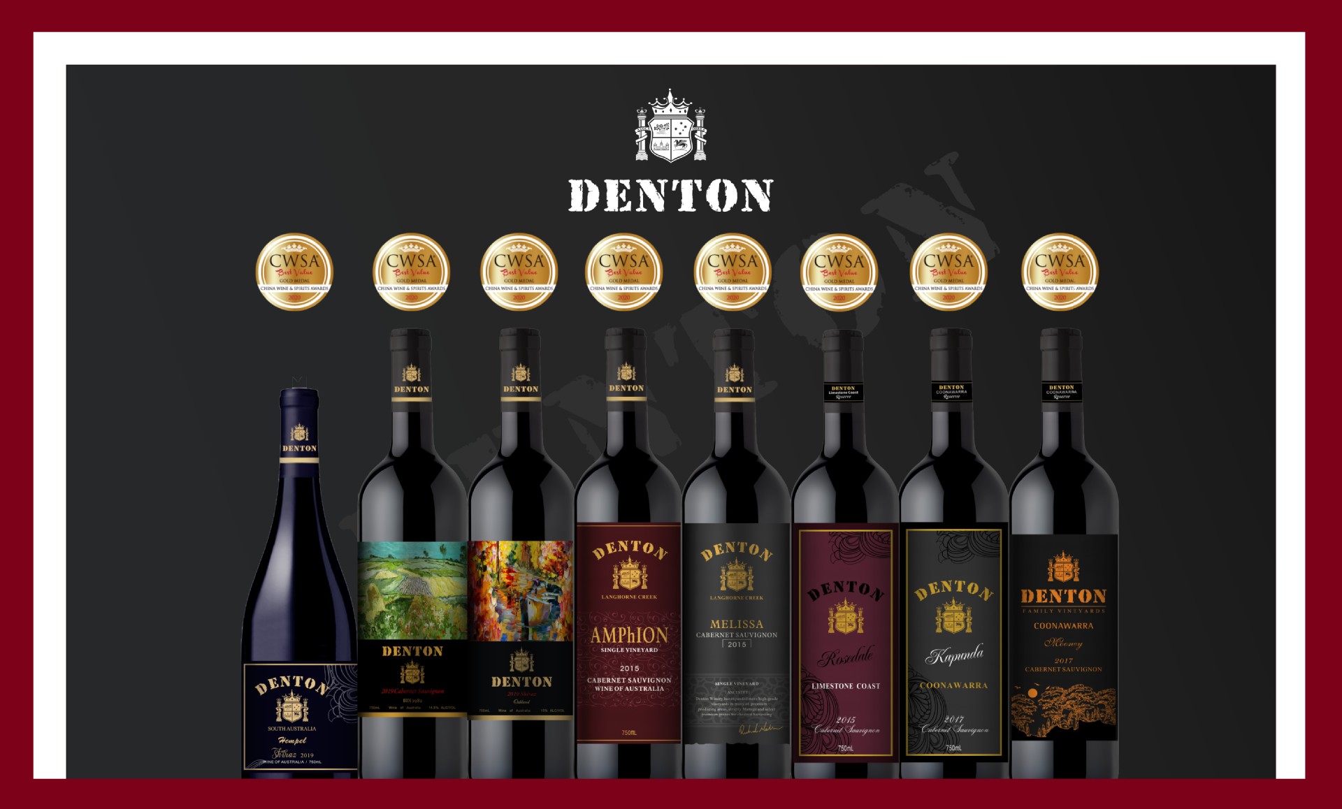 法国原瓶进口丹盾酒庄denton亨佩2019西拉干红葡萄酒750ml