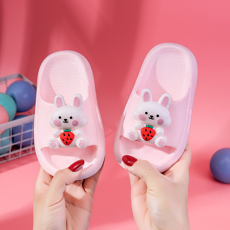 New Rabbit Children's Slippers Spring and Summer Cartoon Soft Bottom Girl Sandals Home Bathroom Female and Male Baby Shoes Wholesale