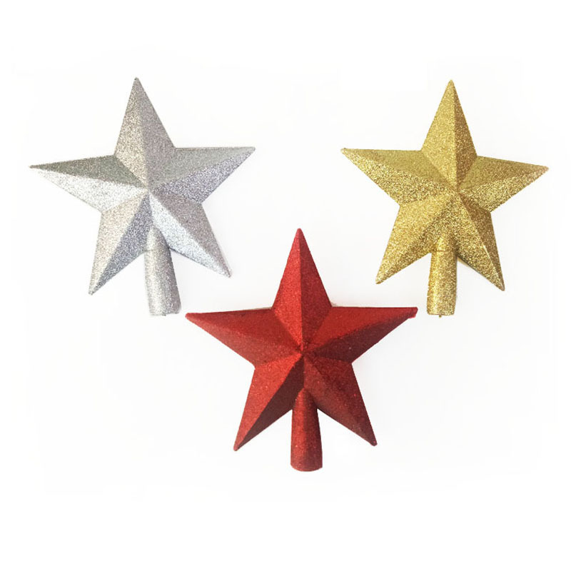 Creative Christmas Tree Decoration Five-Pointed Star Dusting Powder Tree-Top Star Glittering Powder Five-Pointed Star Christmas Decoration Three-Dimensional Tree-Top Star