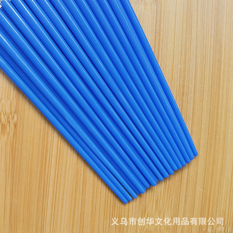 0.7cm Wide Painting Brush Children's Plastic Rod Flathead Oil Painting Brush Acrylic Paint Blue Flat Brush