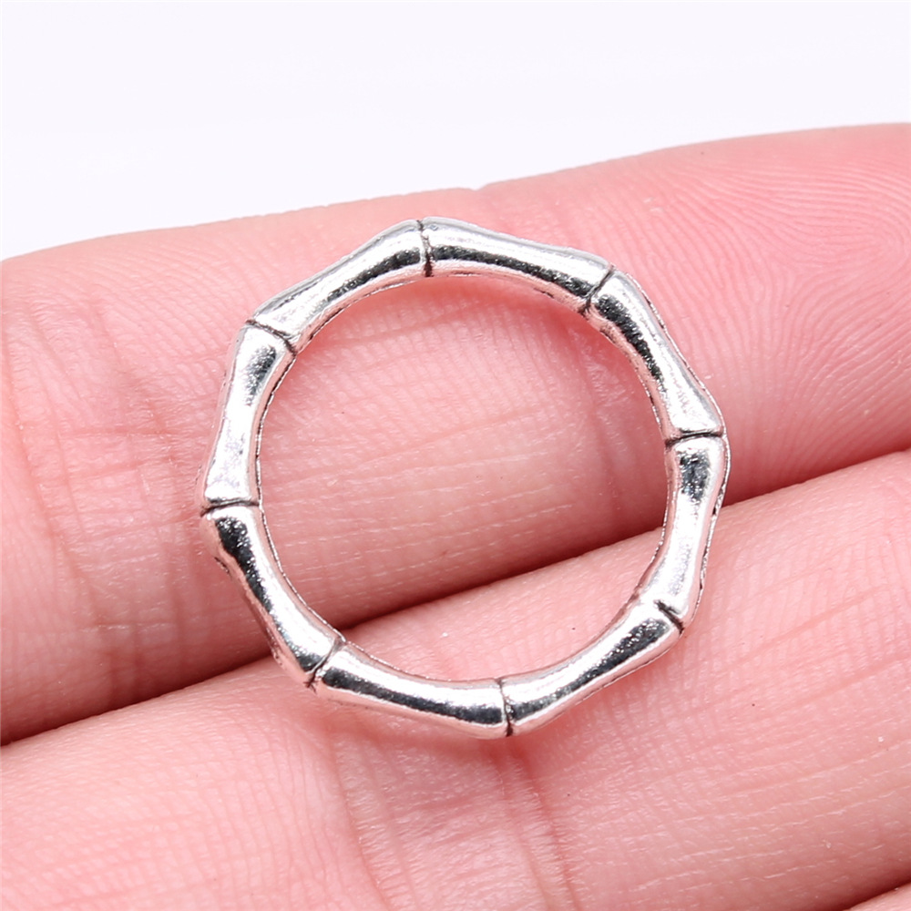 6g 多色 diy复古锌合金饰品配件 竹节戒指环吊坠-阿里巴巴