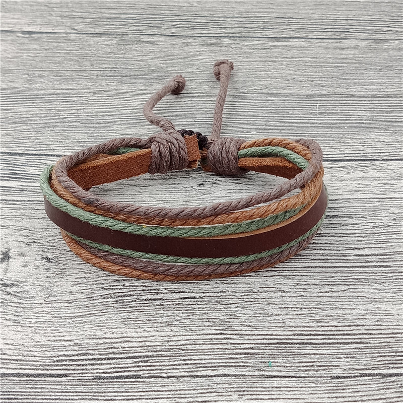 民族风文艺复古棉麻绳草编手链森系手工编织个性手环日系男女饰品