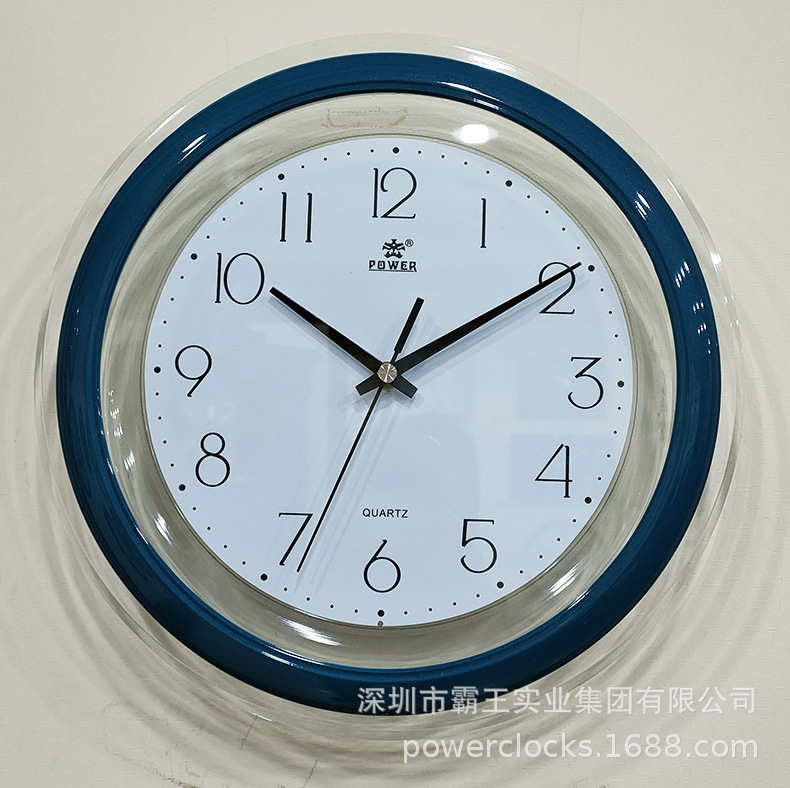 power霸王钟表12英寸家用时钟现代创意办公客厅静音挂钟pw836