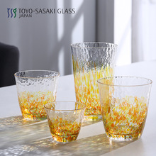 进口日本东洋佐佐木玻璃杯手工制强化水杯日式水晶杯 锤纹饮料杯