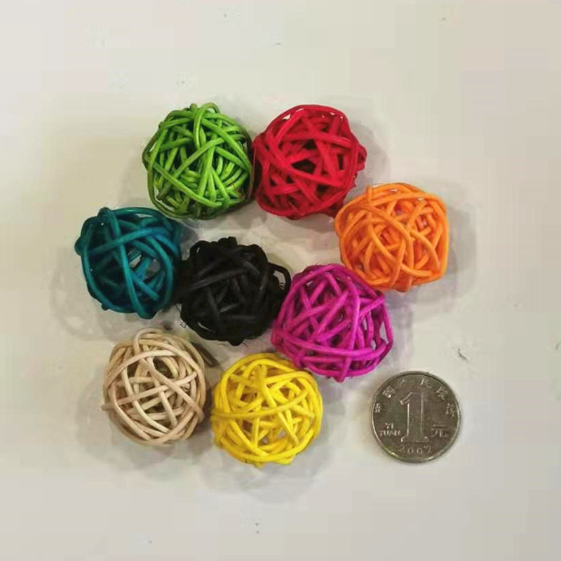 彩色藤球 鹦鹉啃咬玩具球 宠物鸟 虎皮脚下/脚抓/下脚玩具-阿里巴巴