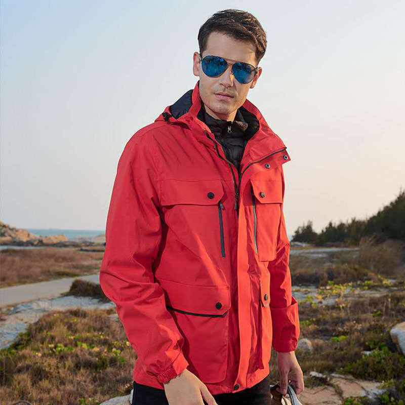 Factory Wholesale down Shell Jacket Three-in-One Windproof Rain-Proof Detachable down Jacket Shell Jacket Outdoor Coat