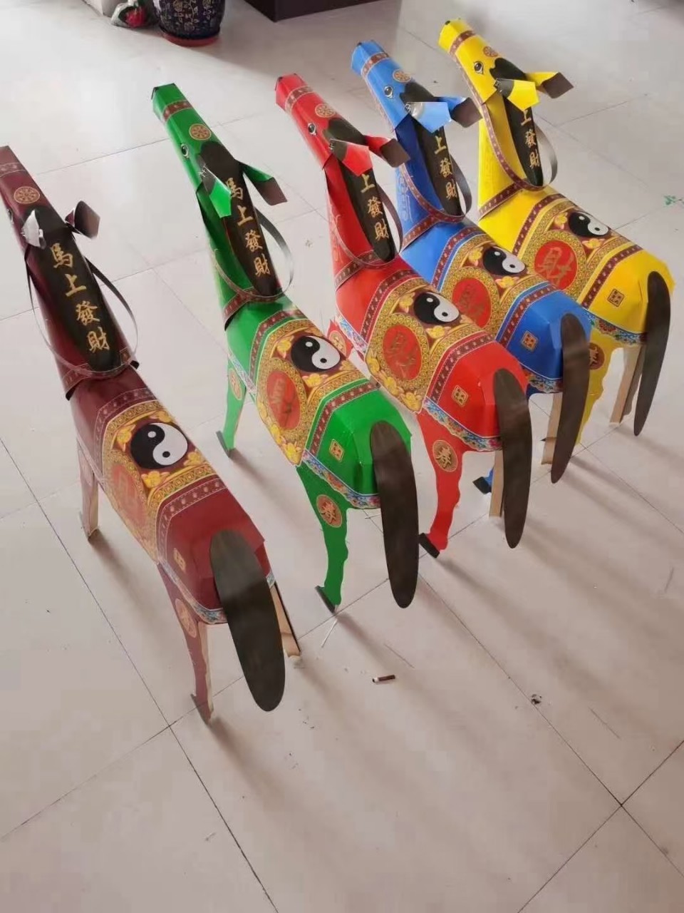 纸五彩马 纸 马拉财 殡葬 纸扎纸活 瑞顺-阿里巴巴