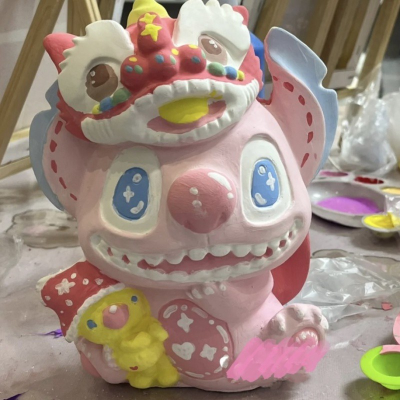 石膏娃娃醒狮史迪仔diy情侣手工制作涂色网红爆款石膏娃娃涂色