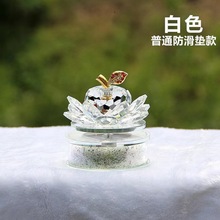 厂家直销 水晶莲花汽车摆件香薰书房装饰办公室布置水晶苹果礼品