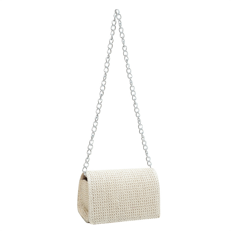 Women's Bag 2022 New Western Style Texture Women's Woven Bag Simple Fashion Trendy Korean Straw Plaited Chain Shoulder Bag