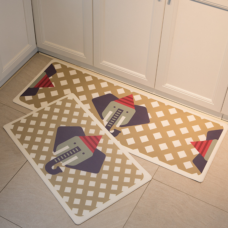 pvc厨房地垫北欧家用防油防水防滑垫可擦地毯免洗踏踏塑料脚踏垫