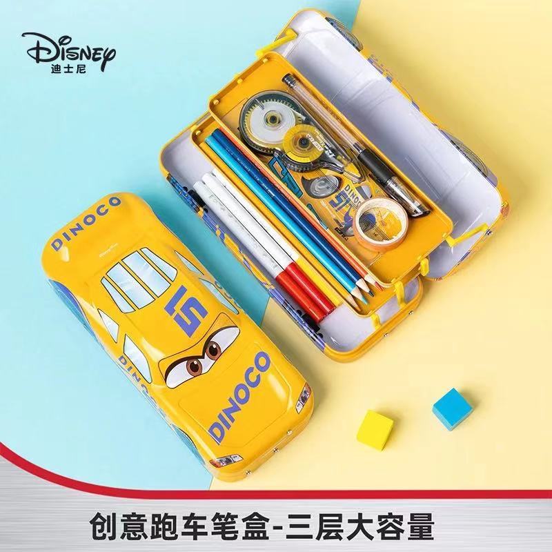 Disney Disney Dm28122 Series Primary School Junior High School Student Three-Layer Large Capacity Cars Car Pencil Case