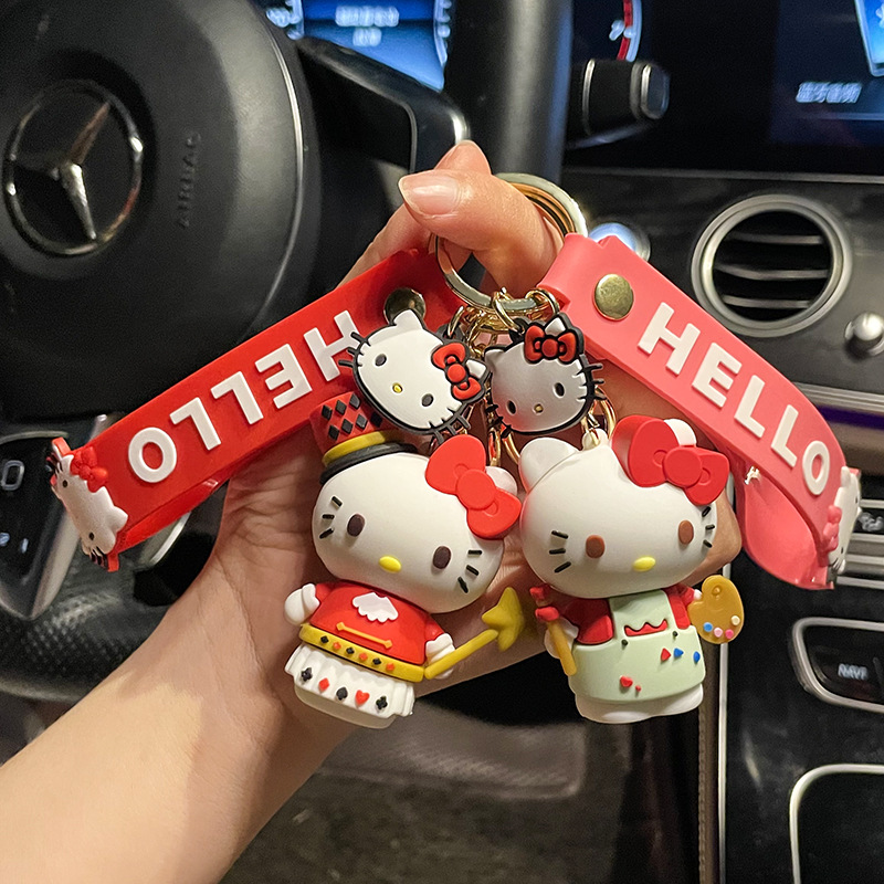 creative cartoon hello kitty hello kitty keychain pendant epoxy couple women‘s bag personalized small gift ornaments wholesale
