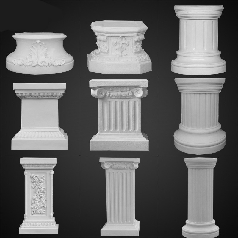 罗马柱底座台大号欧式雕塑雕像石膏像展示台花园庭院石膏装饰摆件