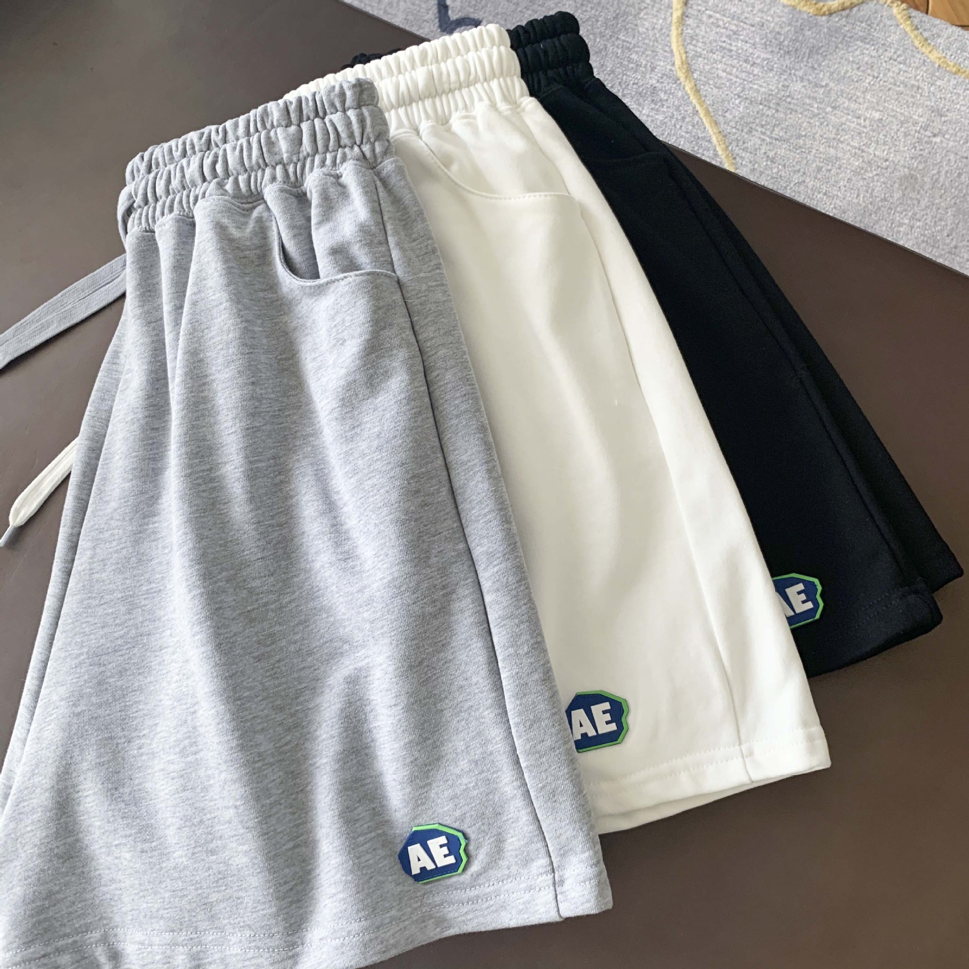 现货ader 新款韩潮牌夏季纯色休闲健康布短裤阔腿 男女同款