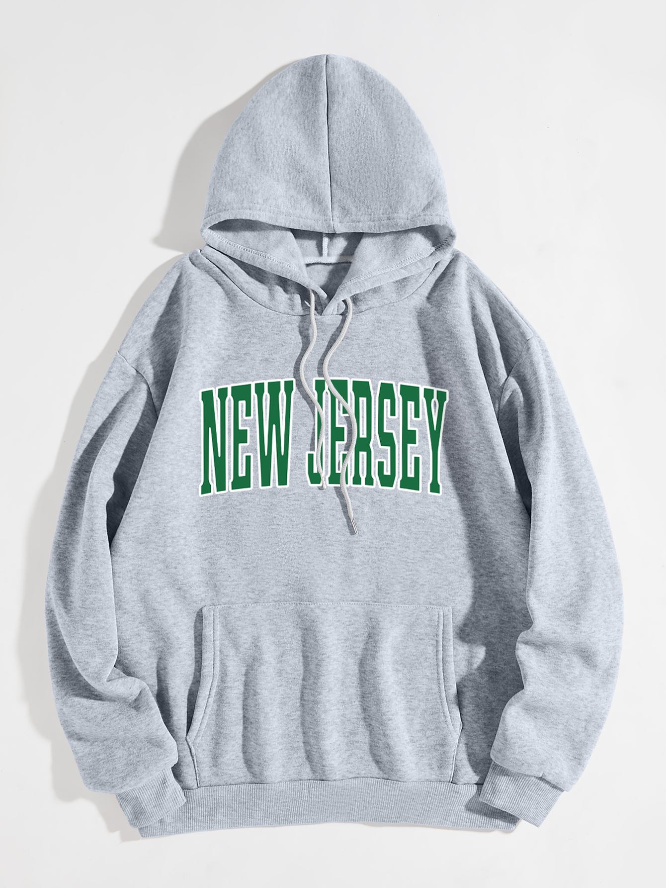 newjersey连帽衫 欧美连帽卫衣 素色字母卫衣 oversized hoodie