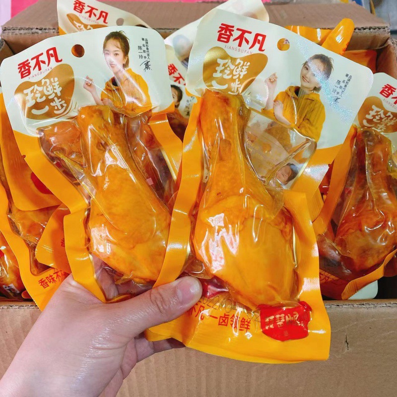 批发100克香不凡乡巴佬风味盐焗鸡腿卤味熟食鸡肉零食品真空包装批发