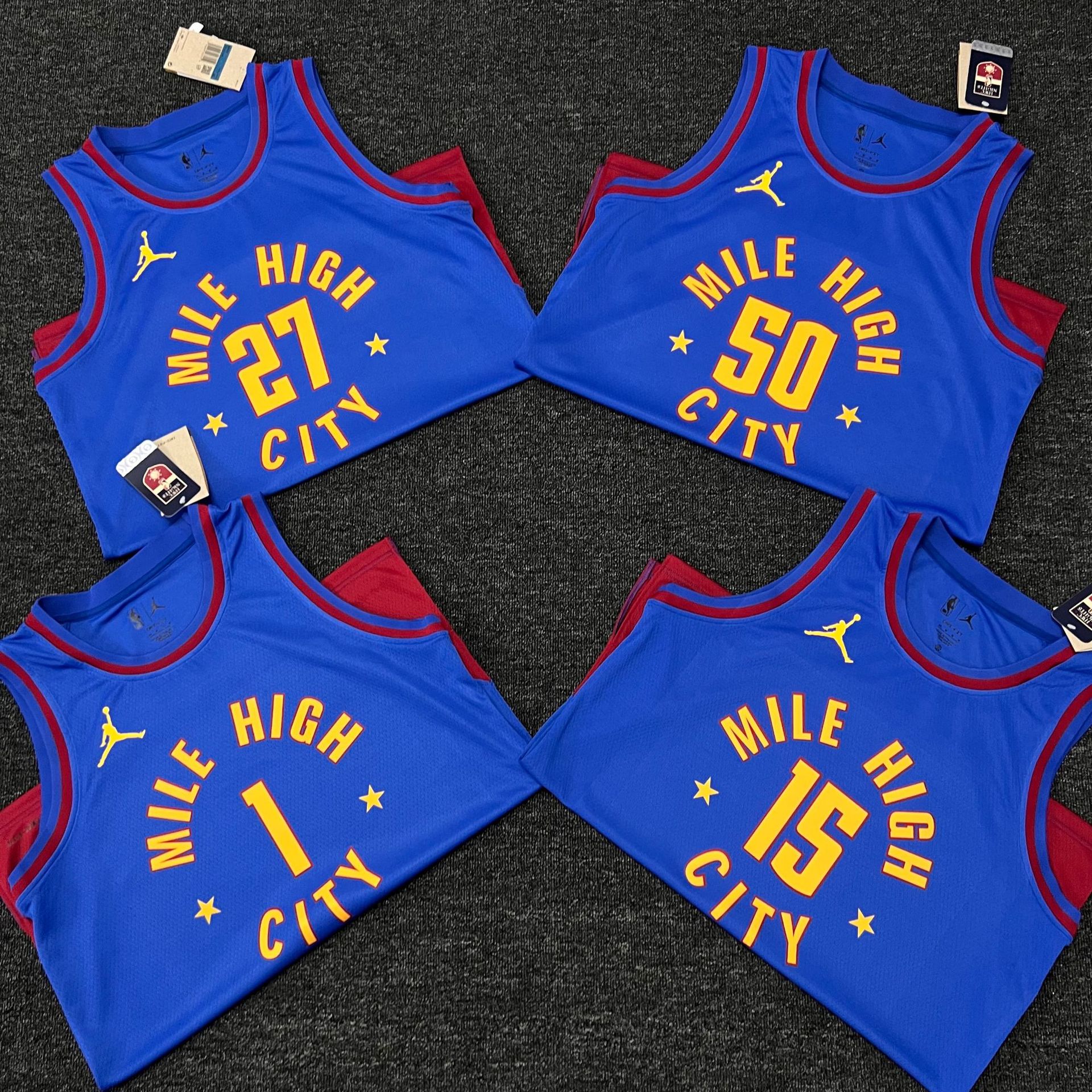 23赛季掘金队宣告版15号约基奇1号小波特27号穆雷50号戈登nba球衣