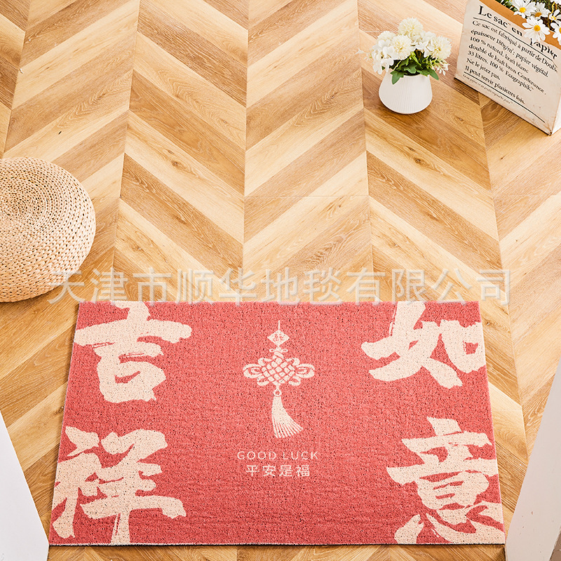 Cross-Border PVC Loop Floor Mat Door Mat Cartoon Household Gate Red Carpet Dust-Absorbing Absorbent Non-Slip Carpet Mat